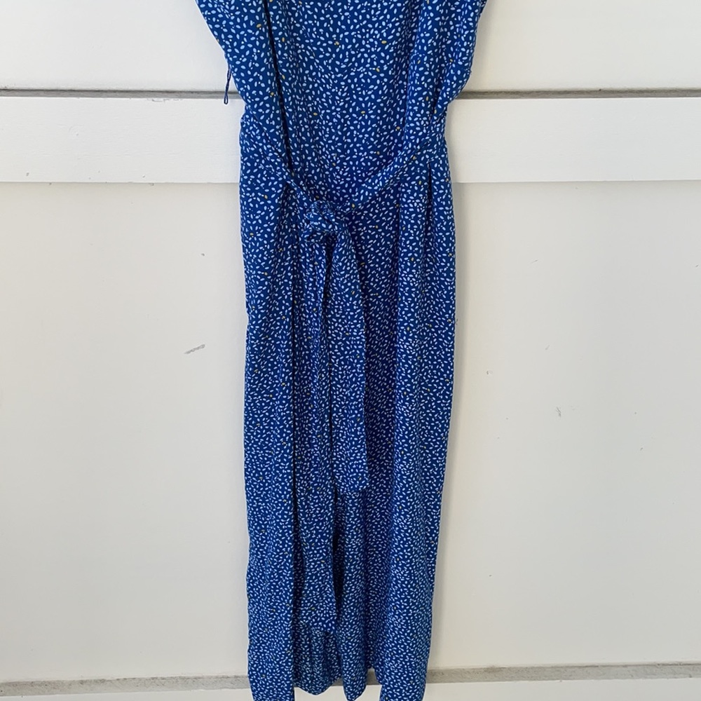 GAP Blue Print Apron Wide-Leg Jumpsuit - Picture 4 of 6